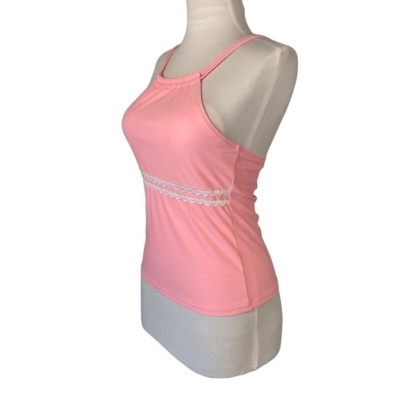 nwt Beachsissi Pink Strappy Cross Back Tankini Top - Picture 4 of 8